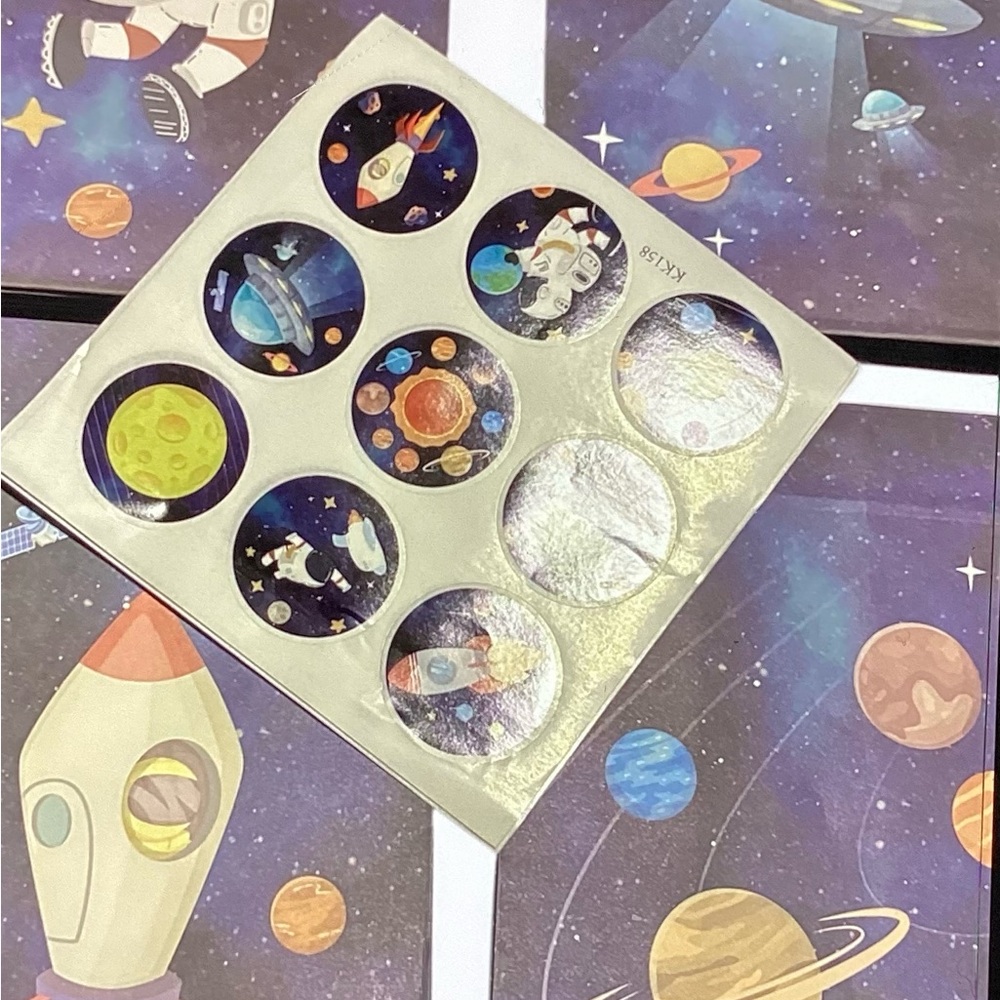 New Space-Themed Gift Bags with Stickers 24 Bags